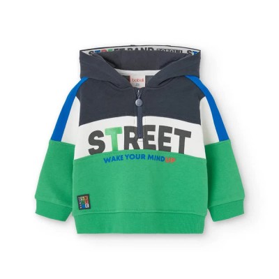 суичър,детски,блузи,boboli,fleece,hoodie,multicolor,(green,parrot)