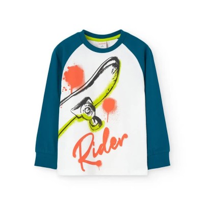 тениска,мъжки,тениски,дамски,тениски,boboli,knit,bicolour,long,sleeve,t,shirt,multicolor,(off,white)