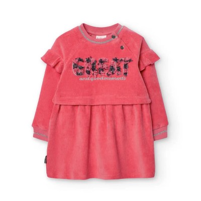 рокля,дамски,поли,и,рокли,boboli,knit,long,sleeve,dress,pink,(begonia)