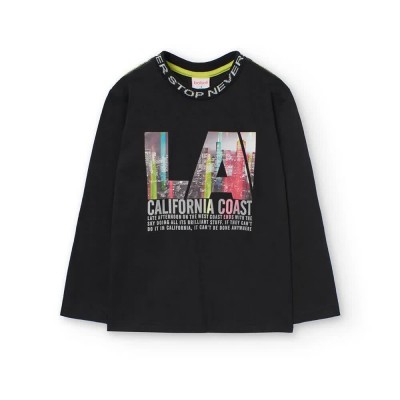 тениска,мъжки,тениски,дамски,тениски,boboli,knit,long,sleeve,t,shirt,black,(black)