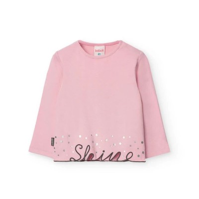тениска,мъжки,тениски,дамски,тениски,boboli,knit,long,sleeve,t,shirt,pink,(flamingo)