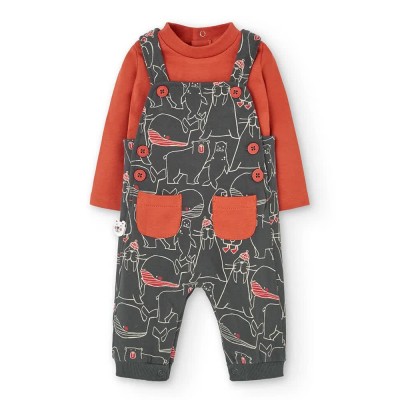 детски,екипи,детски,облекла,за,момчета,boboli,knit,long,sleeve,set,orange,grey,(copper)