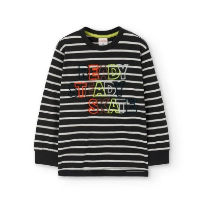 тениска,мъжки,тениски,дамски,тениски,boboli,knit,striped,long,sleeve,t,shirt,black,(stripes)