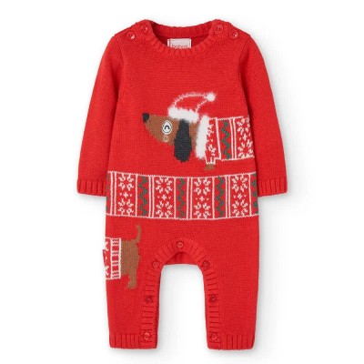 детски,пижами,boboli,knitted,play,puppy,long,sleeve,pelele,red,(red)