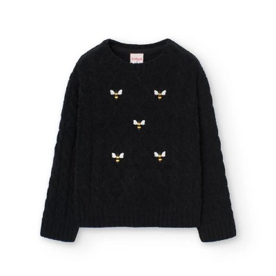 блуза,мъжки,пуловери,дамски,пуловери,boboli,knitwear,sweater,black,(black)
