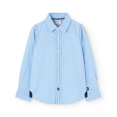 риза,с,дълъг,ръкав,дамски,ризи,мъжки,ризи,boboli,polka,dot,long,sleeve,shirt,blue,(print)