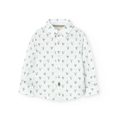 риза,с,дълъг,ръкав,дамски,ризи,мъжки,ризи,boboli,poplin,printed,long,sleeve,shirt,white,(print)