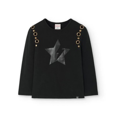 тениска,мъжки,тениски,дамски,тениски,boboli,stretch,knit,long,sleeve,t,shirt,black,(black)