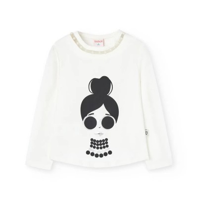 тениска,мъжки,тениски,дамски,тениски,boboli,stretch,knit,long,sleeve,t,shirt,white,(off,white)