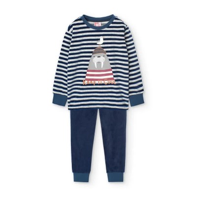 пижама,детски,пижами,boboli,velour,long,sleeve,pyjama,multicolor,(stripes)