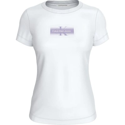 тениска,дамски,тениски,calvin,klein,jeans,faded,monologo,short,sleeve,t,shirt,white,(bright,white)