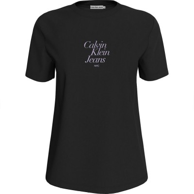 тениска,дамски,тениски,calvin,klein,jeans,font,graphic,short,sleeve,t,shirt,black