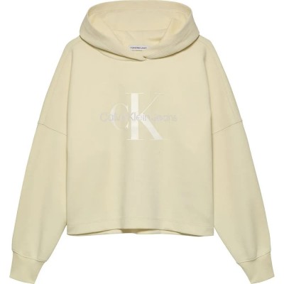 блуза,детски,блузи,calvin,klein,jeans,glitter,monogram,sweatshirt,beige,(afterglow)