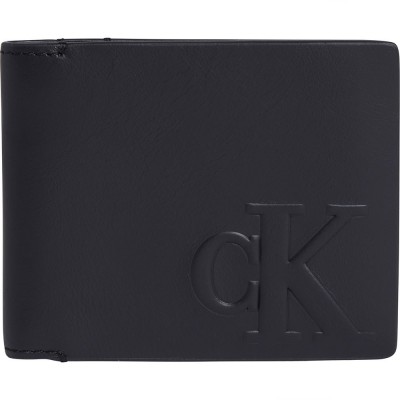 портфейли,и,портмонета,calvin,klein,jeans,logo,emboss,bifold,wallet,black