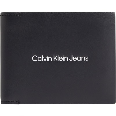 портфейли,и,портмонета,calvin,klein,jeans,logo,print,bifold,id,wallet,black