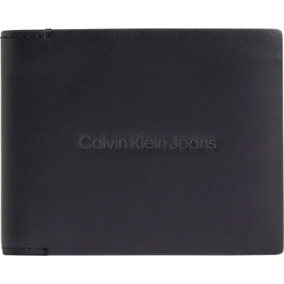 портфейли,и,портмонета,calvin,klein,jeans,logo,print,bifold,id,wallet,black,(black)