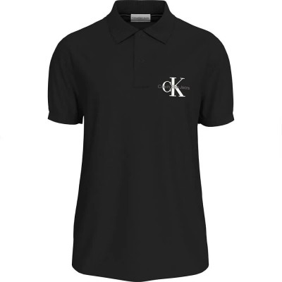 дънки,мъжки,блузи,с,яка,calvin,klein,jeans,monologo,short,sleeve,polo,black,(ck,black)