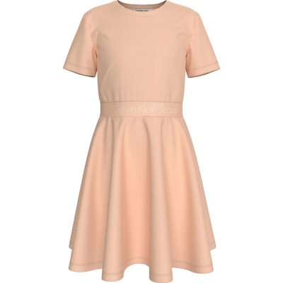 дънки,дамски,поли,и,рокли,calvin,klein,jeans,punto,tape,fit,flare,short,sleeve,short,dress,pink,(pink,sand)