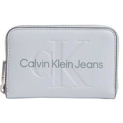 портфейли,и,портмонета,calvin,klein,jeans,sculpted,med,zip,around,mono,woman,wallet,white,(quarry)