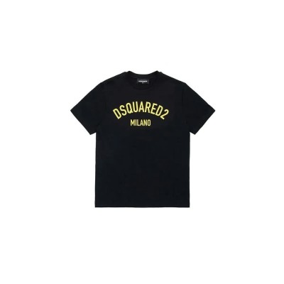 детска,тениска,детски,тениски,dsquared2,kids,dq1983,short,sleeve,t,shirt,black,(black,yellow)