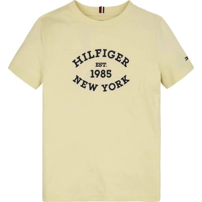 тениска,детски,тениски,tommy,hilfiger,monotype,flock,regular,short,sleeve,t,shirt,yellow,(lemon,zest)