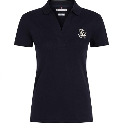 дамски,блузи,с,яка,tommy,hilfiger,script,short,sleeve,polo,blue