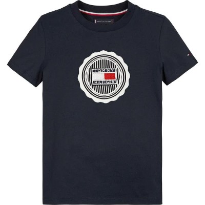 тениска,детски,тениски,tommy,hilfiger,stamp,print,towelling,regular,short,sleeve,t,shirt,blue,(desert,sky)
