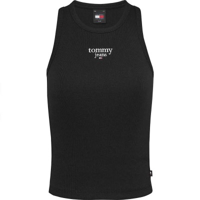 тениска,дамски,тениски,tommy,jeans,slm,essential,logo,1,ext,sleeveless,t,shirt,black