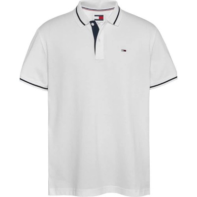 дънки,мъжки,блузи,с,яка,tommy,jeans,tipped,stretch,short,sleeve,polo,white