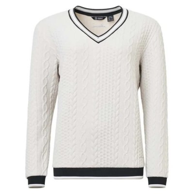 блуза,дамски,пуловери,дамски,плетени,дрехи,abacus,golf,woburn,midlayer,sweater,stone,melange,(beige)