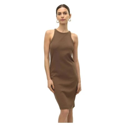 рокля,дамски,поли,и,рокли,vero,moda,chloe,sleeveless,dress,brown,(cub)