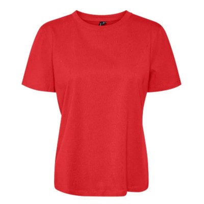 тениска,дамски,тениски,vero,moda,paulina,short,sleeve,t,shirt,flame,scarlet,(red)