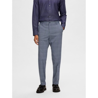 панталони,мъжки,панталони,selected,slim,liam,blue,check,dress,pants,blue