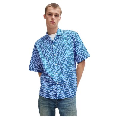 риза,с,къс,ръкав,мъжки,ризи,hugo,eligino,10261696,blue,short,sleeve,shirt,blue