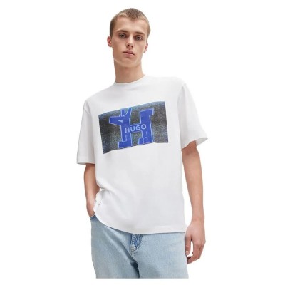 тениска,мъжки,тениски,hugo,nedary,blue,short,sleeve,t,shirt,white