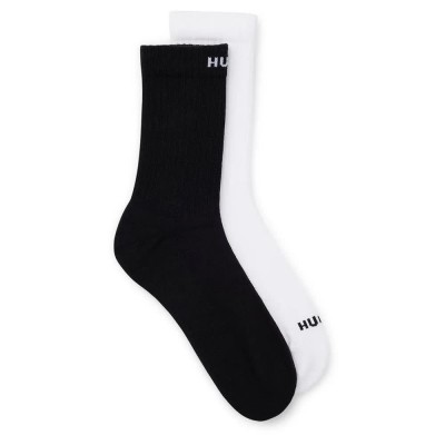 чорапи,мъжки,чорапи,hugo,slogan,10261118,socks,2,pairs,black,(white)