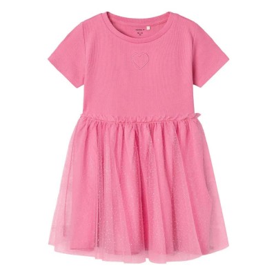 рокля,детски,поли,и,рокли,name,it,harana,tulle,short,sleeve,short,dress,pink,(wild,orchid)