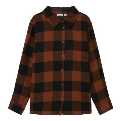 риза,с,дълъг,ръкав,детски,ризи,name,it,oskar,long,sleeve,shirt,brown,(coconut,shell)