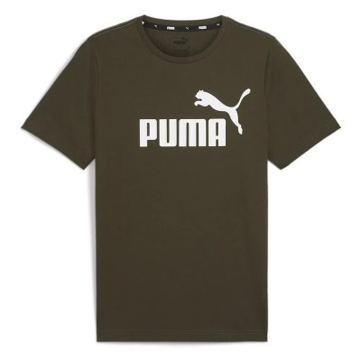 тениска,мъжки,тениски,puma,ess,logo,short,sleeve,t,shirt,dark,olive,(green)
