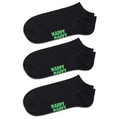 чорапи,мъжки,чорапи,happy,socks,solid,no,show,socks,3,pairs,black,(black)