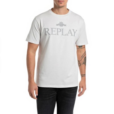 тениска,мъжки,тениски,replay,m6944.000.2660,short,sleeve,t,shirt,white,(ice)