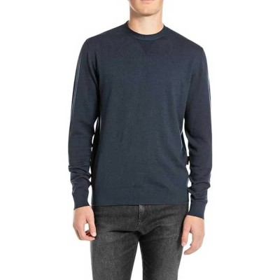 блуза,мъжки,пуловери,replay,uk4488.000.g23680,sweater,indigo,(blue)