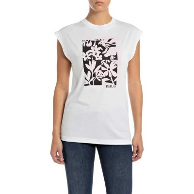 тениска,дамски,тениски,replay,w3624b.000.23612p,short,sleeve,t,shirt,white,(white)