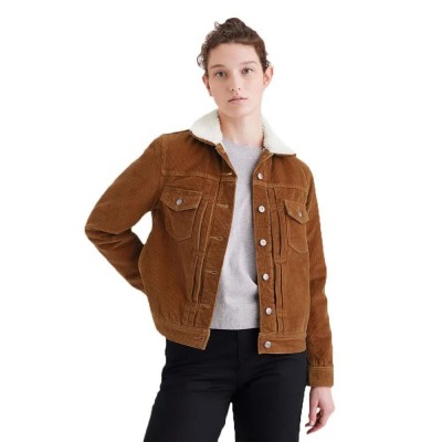 яке,дамски,якета,и,палта,dockers,original,denim,jacket,brown