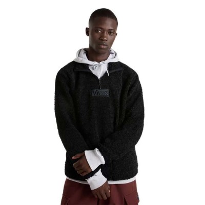 блуза,мъжки,пуловери,vans,boxed,sherpa,half,zip,sweatshirt,black