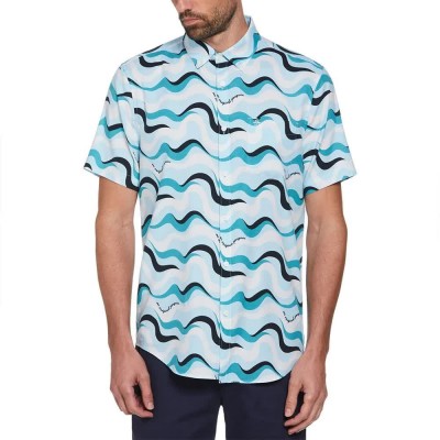 риза,с,къс,ръкав,мъжки,ризи,original,penguin,aop,wavy,short,sleeve,shirt,multicolor,(cool,blue)