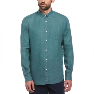 риза,с,дълъг,ръкав,мъжки,ризи,original,penguin,delave,linen,with,pocket,long,sleeve,shirt,sea,pine,(green)