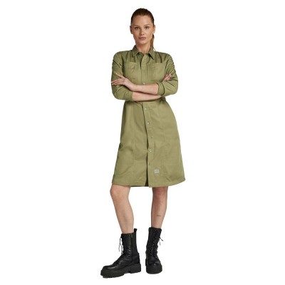 рокля,дамски,поли,и,рокли,g,star,fitted,long,sleeve,midi,dress,green