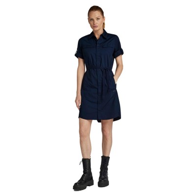 рокля,дамски,поли,и,рокли,g,star,open,back,short,sleeve,short,dress,blue