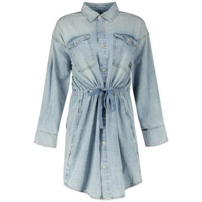 рокля,дамски,поли,и,рокли,g,star,relaxed,drawcord,long,sleeve,short,dress,blue